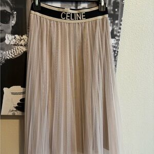 Celine Beige A-Line Women's Skirt